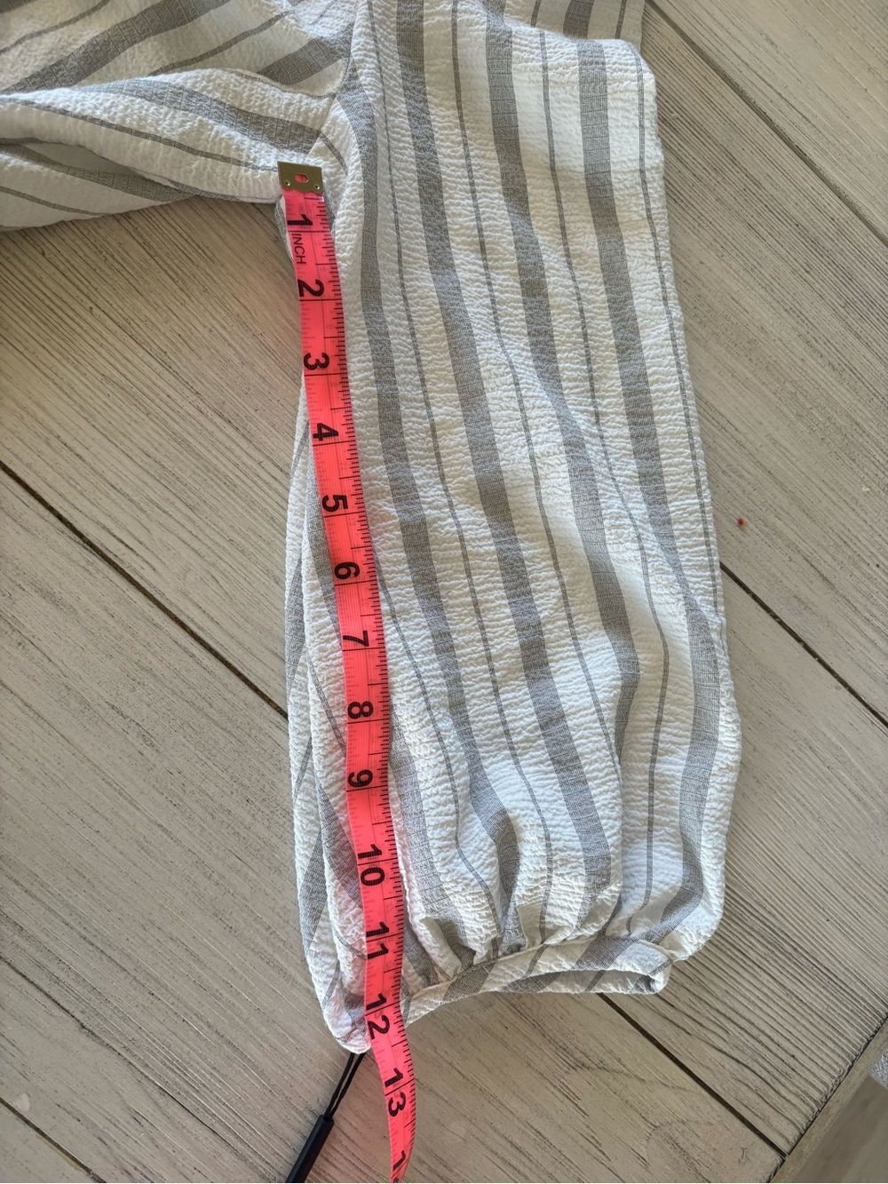 NWT Calvin Klein Gray White Striped Wrap Dress | Size 10 - Picture 10 of 12